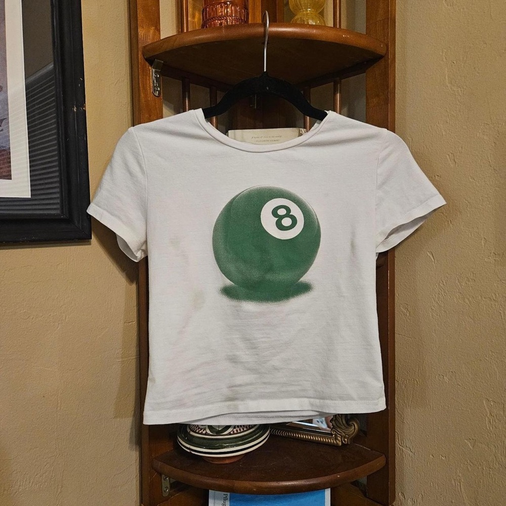 Zumiez White Tee with Green 8-Ball Graphic